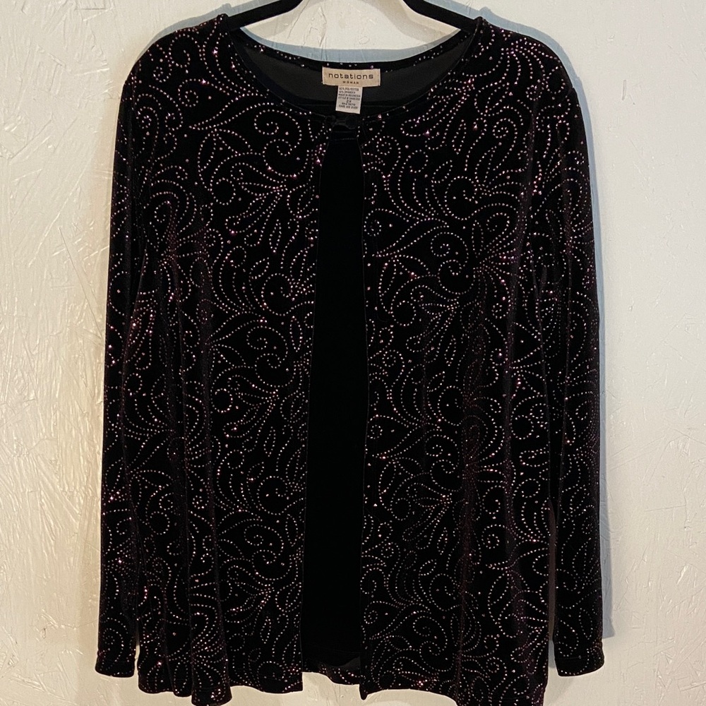 Notations Black Velvet Jacket/Top